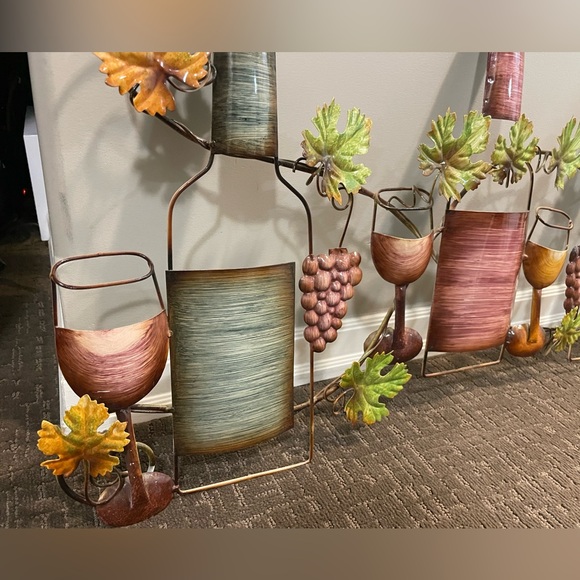 Outdoor / Indoor Art Metal Multi-Colored Metal Wire Wine Home Wall Decoration - Picture 5 of 10